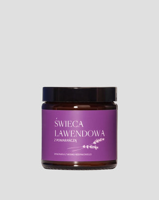 Levendula narancssárga fehérrépa viaszgyertyával, 100% Mglife pamut kanóccal - 1