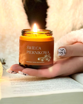 Mézeskalács gyertya repceviaszból, olajjal és 100% Mglife pamutkanóccal - 2