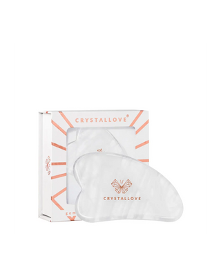 Gua sha arcmasszázs tál hegyi kristályból, Crystallove tisztító tulajdonságokkal