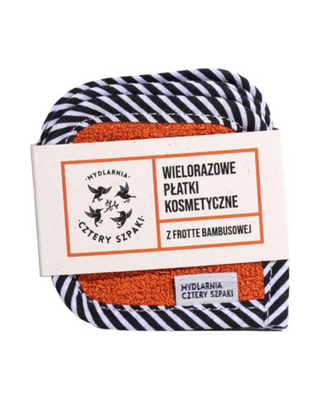 Újrafelhasználható bambusz frottír anyagból készült kozmetikai betétek gazdaságos és ökológiai Mydlarnia Cztery Szpaki - 1