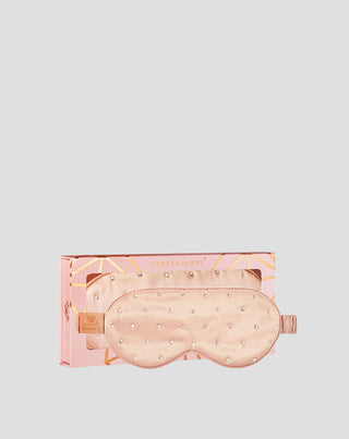 Kristályokkal díszített selyemből készült szemkötő alváshoz – rose gold Crystallove - 1