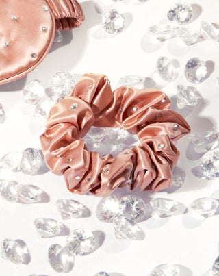 Selyem hajpántok kristályokkal – rose gold Crystallove - 2