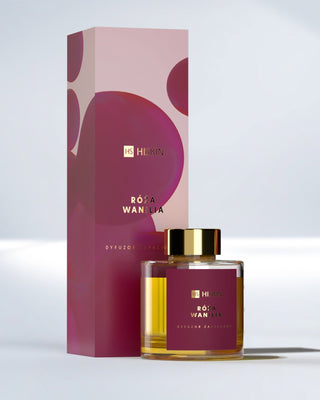 Illatdiffúzor üvegpalackban, természetes rattan pálcákkal, rózsa és vanília HiSkin aromával - 1