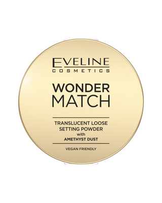 Átlátszó laza állagmegóvó púder ametiszt porozással Wonder Match Eveline
