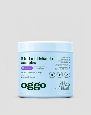 Multivitamin kutyáknak 8 az 1-ben az immunrendszerért, a szőrzetért és a vitalitásért Oggo 180 g - 1