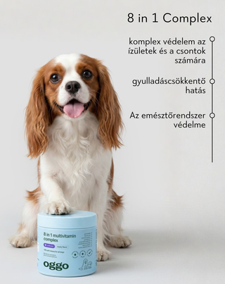 8 in 1 Complex kiegészítő multivitamin a kutyák egészségéért és energiájáért Oggo 180 g - 2