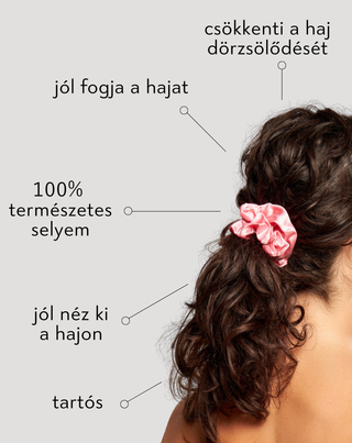 Twisty 100%-os természetes selyem hajgumi készlet - 3 db. rózsaszín, krém, fekete színű