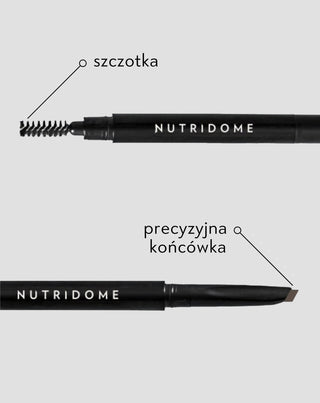 Brązowa kredka do brwi z olejem rycynowym ze szczotką i precyzyjną końcówką Nutridome 2 - 3
