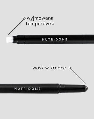 Nutridome rizsolajjal és lamináló hatással rendelkező fekete szemöldök viasz ceruzában.