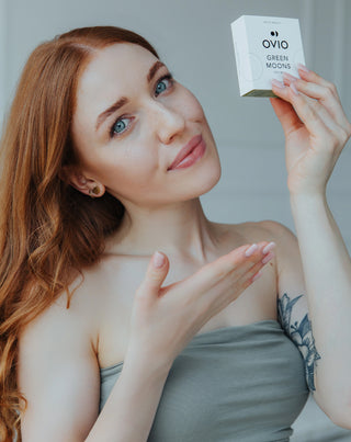 Zöld kontaktlencsék a nulla színekhez, ezüst zöld holdakkal, no. 3 Ovio - 2