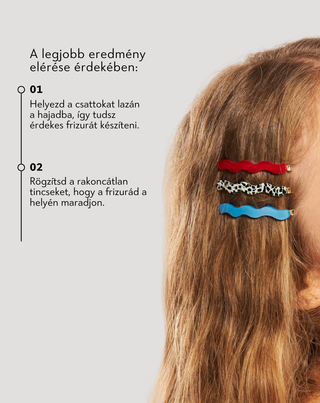 Twisty Hullámos széles hajtű készlet 3 db-os - márványszínű, gyöngyszínű, fekete - 4