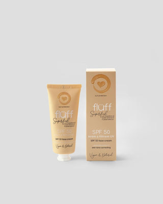 A bolyhos kiegyenlíti az arckrémet a SUN FILTER SPF 50-nel
