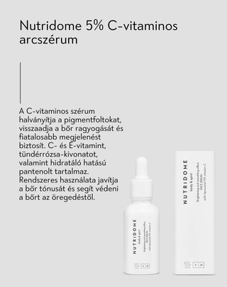 Nutridome 5%-os C-vitamin arckrém a bőrhibák csökkentésére szolgál. - 4
