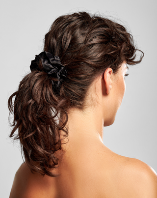 Twisty 100% -os természetes selyem hajgumi készlet 3 db-os fekete színű - 2