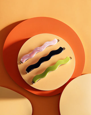 Twisty Hullámos széles hajtű készlet 3 db-os -  zöld, fekete, rózsaszín - 5