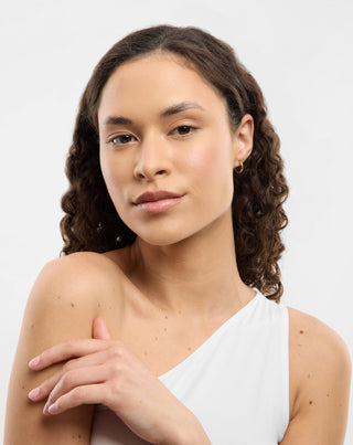 Aranyozott fülbevaló készlet fehér jáde, rozsdamentes acélból Mys_3 - 5