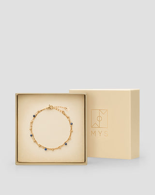 Aranyozott rozsdamentes acélból készült karkötő lapis lazuli Mys - 4