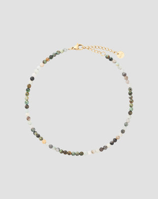 Aranyozott rozsdamentes acél bokakarkötő afrikai türkizzel és amazonittal Mys_4 - 1