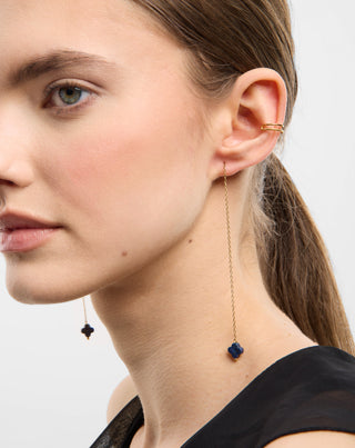 Aranyozott fülbevalók természetes kövekkel lapis lazuli fülbevaló szett Mys - 2