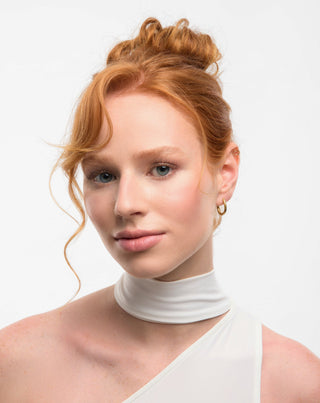 Aranyozott fülbevaló készlet rózsaszín jáde rozsdamentes acélból Mys_2 - 4