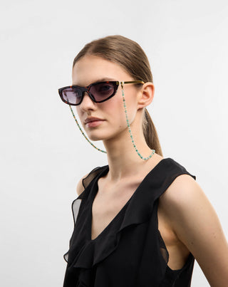 Aranyozott szemüveglánc afrikai türkizkékkel és amazonittal Mys_3 - 3