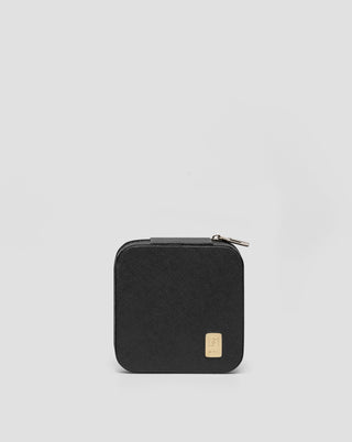 Kis ékszerdoboz rekeszekkel, görgőkkel és kampókkal, fekete Mys - 1