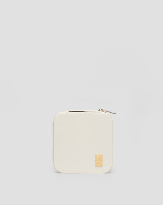 Kis ékszerdoboz rekeszekkel, görgőkkel és kampókkal, krém Mys - 1