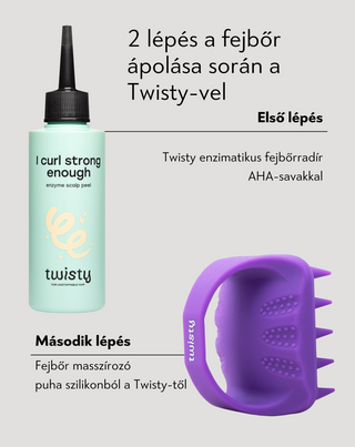 Twisty szilikonmasszírozó és enzimes peeling szett a fejbőr tisztításához és a mikrokeringés serkentéséhez - 4
