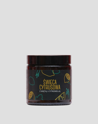 Citrom, menta és citronella illatú repce gyertya 100% pamut kanóccal Mglife - 1