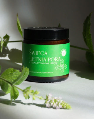 Gyertya citromfű és menta illatával. Nyári időszámítás Mglife - 2