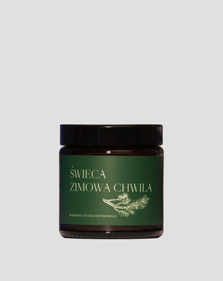 Vegán fehérrépa gyertya Téli pillanat fenyő, cédrus és borostyán illatával 120 ml MgLife - 1