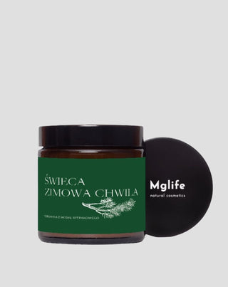 Vegán fehérrépa gyertya Téli pillanat fenyő, cédrus és borostyán illatával 120 ml MgLife - 4