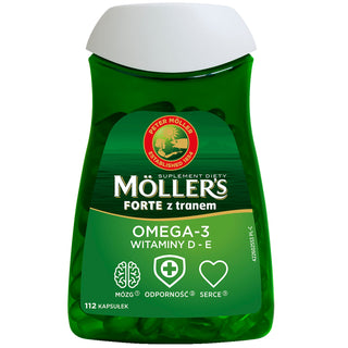Omega-3 savakat és D-vitamint tartalmazó étrend-kiegészítő - E Forte Moller's 112 kapszula - 1