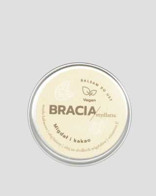 Hidratáló mandula és kakaó ajakbalzsam E-vitaminnal és lenmagolajjal Bracia Mydlarze - 1