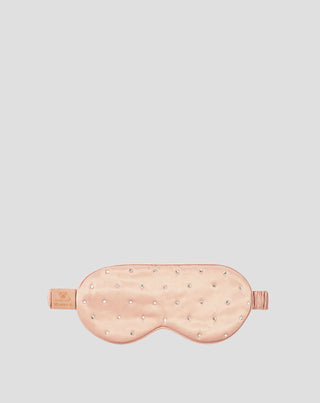 Kristályokkal díszített selyemből készült szemkötő alváshoz – rose gold Crystallove - 3