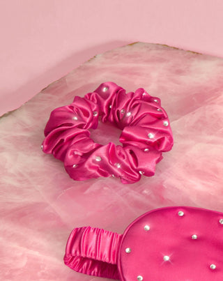 Selyem hajpántok kristályokkal – hot pink Crystallove - 2