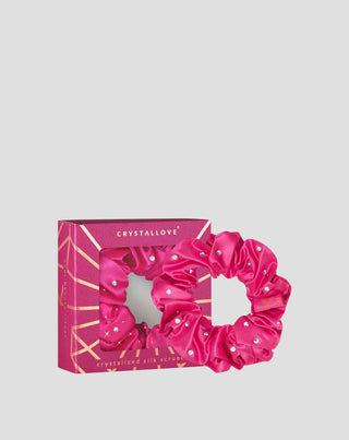 Selyem hajpántok kristályokkal – hot pink Crystallove - 1