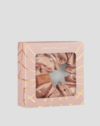 Selyem hajpántok kristályokkal – rose gold Crystallove - 4