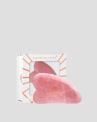 Gua sha arcmasszázs tál rózsaszín kristályossal - Crystallove szerelem kő - 1
