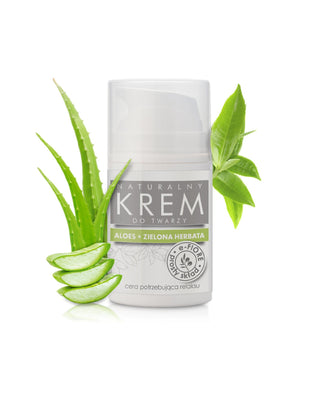 Természetes arckrém Aloe vera zöld teával nyugtató és pihentető E-Fiore - 1