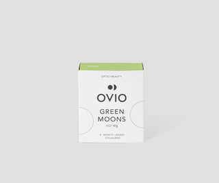 Zöld kontaktlencsék a nulla színekhez, ezüst zöld holdakkal, no. 3 Ovio - 1