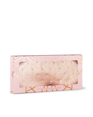 Kristályokkal díszített selyemből készült szemkötő alváshoz – rose gold Crystallove - 4