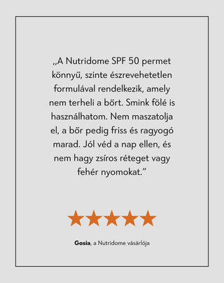 Nutridome light arcpermet SPF 50 UVB, UVA védő spray - 4