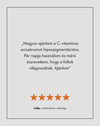 Nutridome 5%-os C-vitamin arckrém a bőrhibák csökkentésére szolgál. - 4