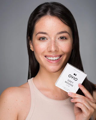 Szürke kőris kontaktlencsék, színes, havi nullák szürke holdak no. 1 Ovio