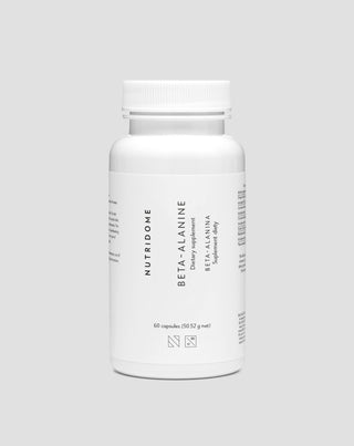 Béta-alanin 700 mg a teljesítményért és az izomfáradtság csökkentéséért Nutridome, 60 kapszula