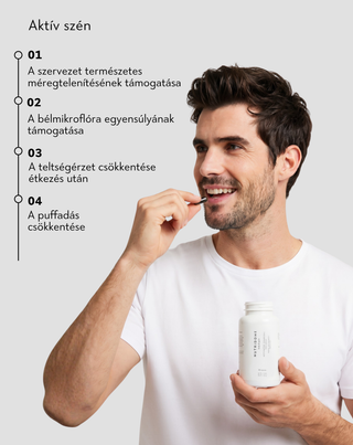 Aktivált szén tisztító és méregmegkötő étrend-kiegészítő Nutridome 60 kapszula - 2