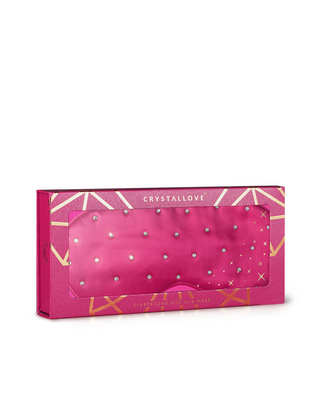Selyem alvó szempánt kristályokkal díszítve – hot pink Crystallove