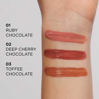 Folyékony rúzs fényes ajkakkal glossy lips 02 Deep Cherry Chocolate Choco Glamour Eveline - 2
