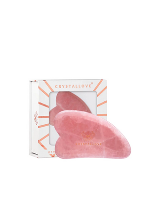 Gua sha arcmasszázs tál rózsaszín kristályossal - Crystallove szerelem kő